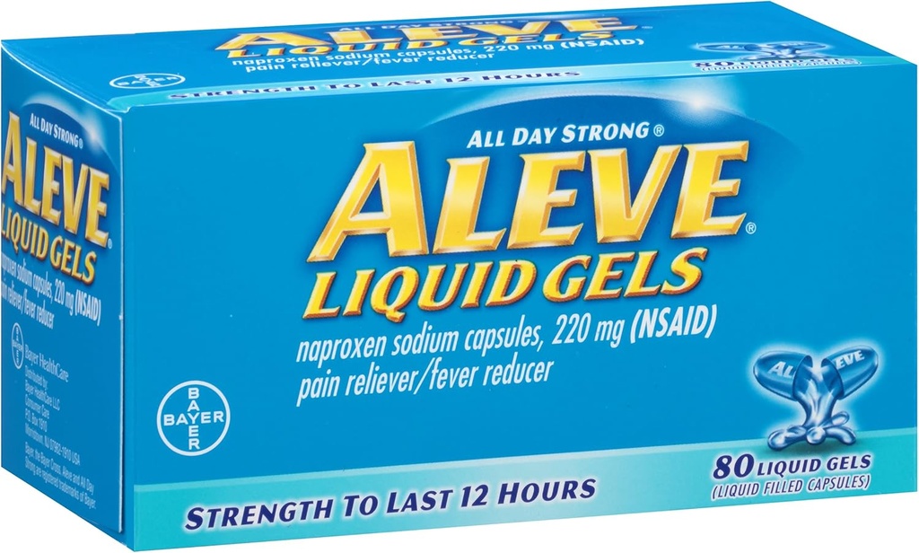 Aleve Tekoči geli z Naproxen natrijem, 220 mg (NSAID) Pain Reliever/Fever Reducer, 80 število (Pack of 2)