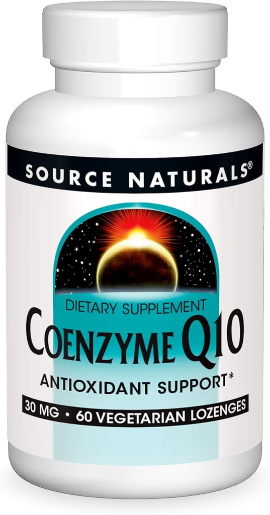 Source Natural Coencim Q10 Antioksidant Podpora 30 mg za srce, možgane, imuniteto in jetra Podpora - 60 Lozenges