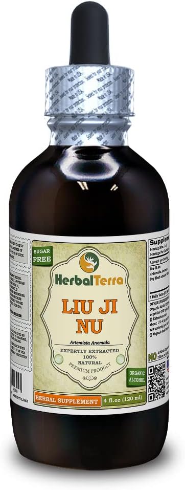 Liu Ji Nu, Artemesia (Artemisia Anomala) Tinktura, Suhi zeliščni tekoči ekstrakt (Brand Name: HerbalTerra, Proudly Made in USA) 4 fl.oz (120 ml)