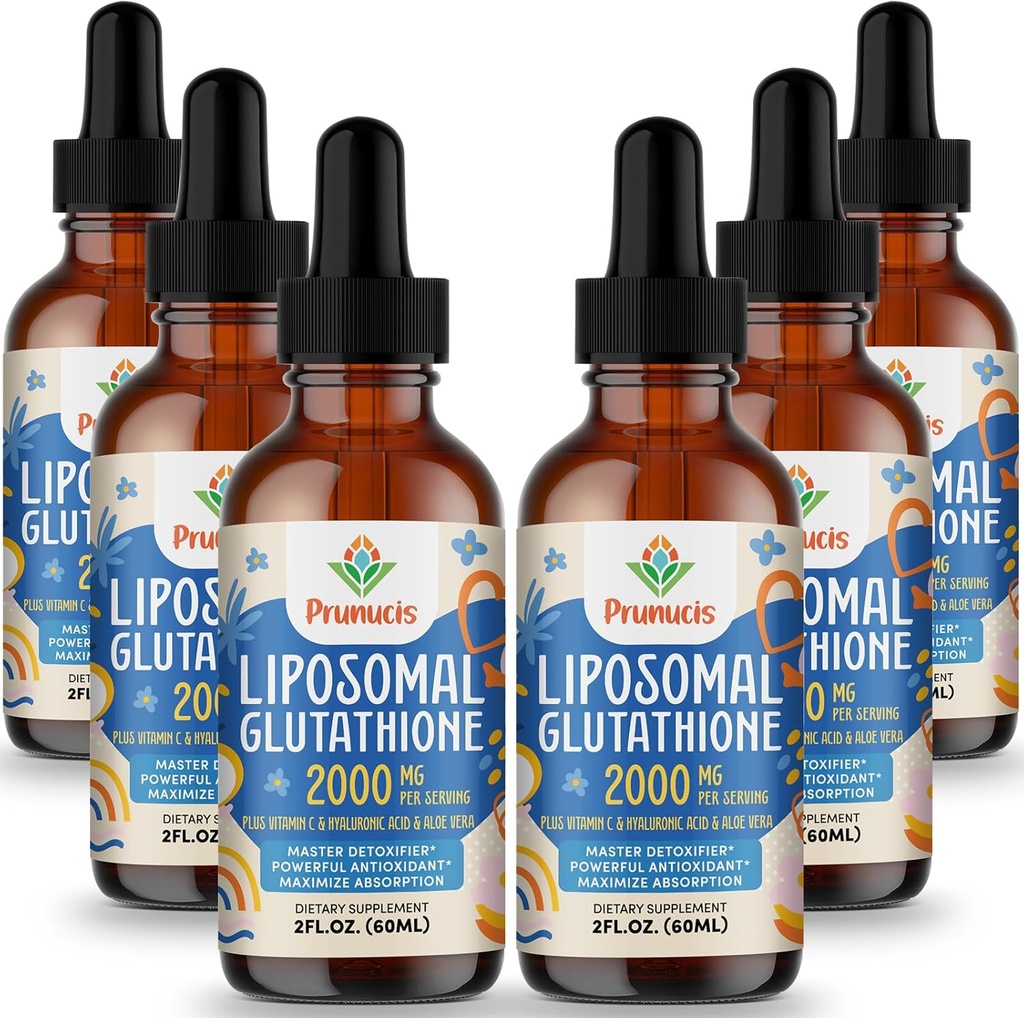 2000MG Liposomski glutation Tekoči, 98% Absorpcija, Aktivna oblika L-glutatione Dodatek, Veganski prijateljski, Močan antioksidant kompleks za imunski sistem, Staranje obramba, Detox, 12 FL.OZ