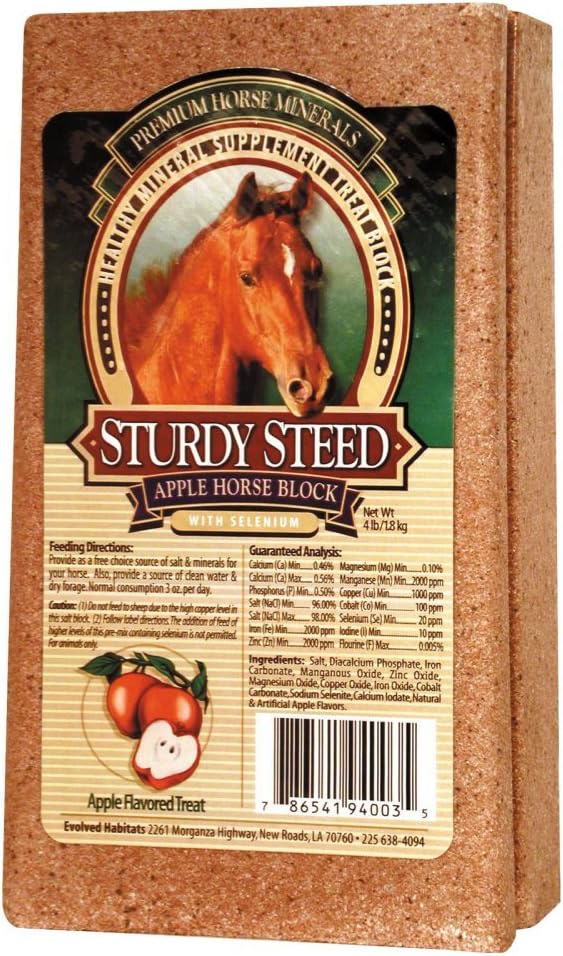 Sturdy Steed Health Mineral Supplement Apple zdravljenje blok za konje, 4 funti