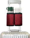 riemot Prtljaga Travel Cup Imetnik Free Hand Drink Carrier - Hold Dve kavni mugs - Fits Roll on Suitcase Handles - Darila za letenje Udeleženci Potniki Dodatki Red
