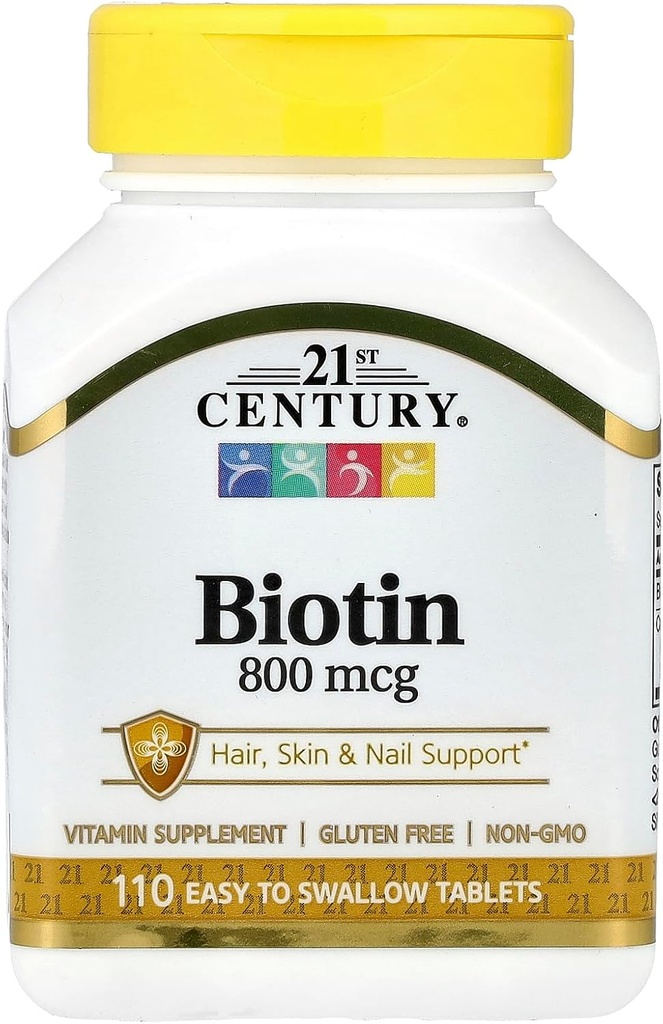 21st Century Biotin tablete, 800 μg, 110 Število (Pack 3)