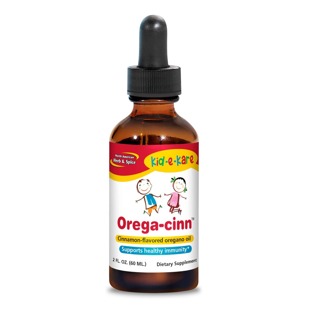 Severnoameriški Herb & Spice Kid.e.Kare Orega-Cinn, Cinnamon Flavor - 2 fl. oz. - Great-Tasting Imune Support - Soothes Mucus Membranes - Wild Oregano Oil - Non-GMO - 120 Total Servings