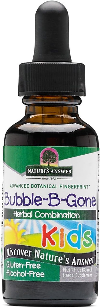 Odgovor narave - Kid-Bubble-B-Gone, 1oz Alkohol brez tekočine Colic Gas Relief pri dojenčkih in otrocih