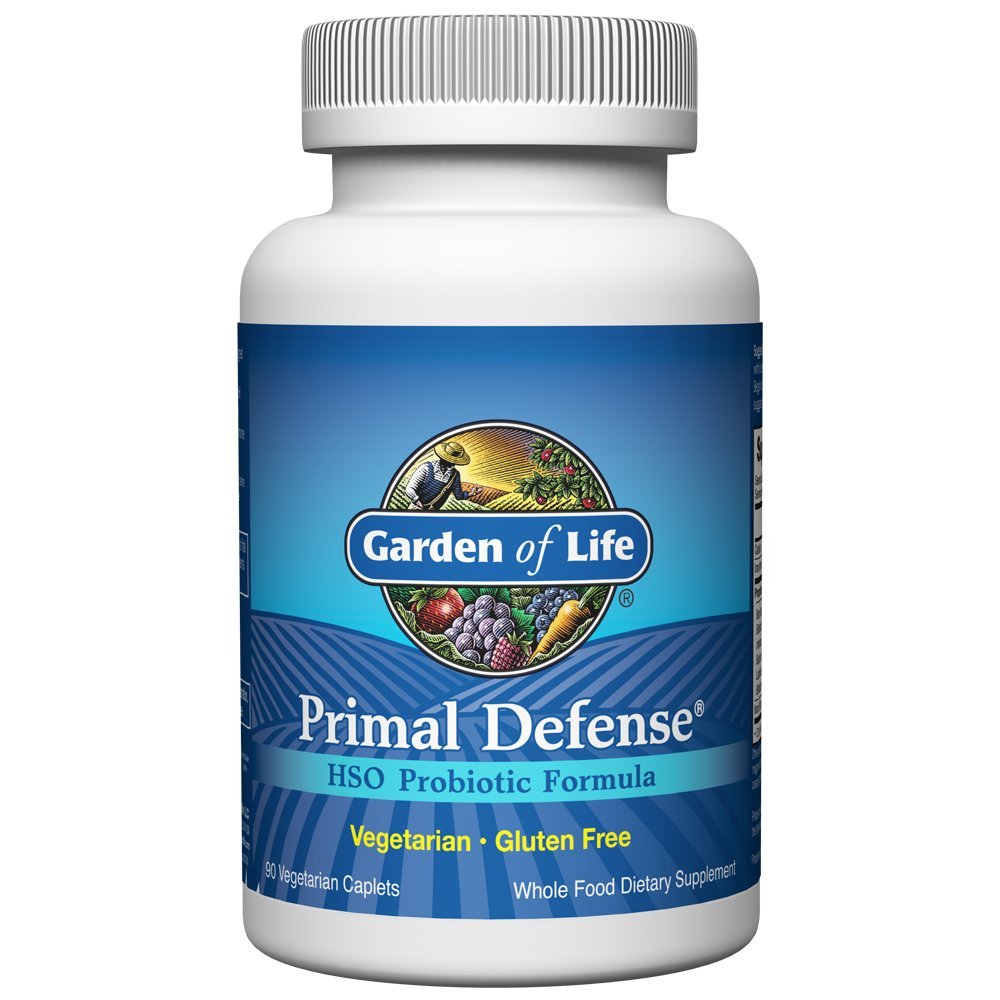 Garden of Life Primal Defense HSO Probiotic Formula - Vegetarian Blend of 12 Probiotics for Gastrointestinal Balance - Acidophilus, Lacto and Bifido Strains, Gluten Free - 90 Caplets
