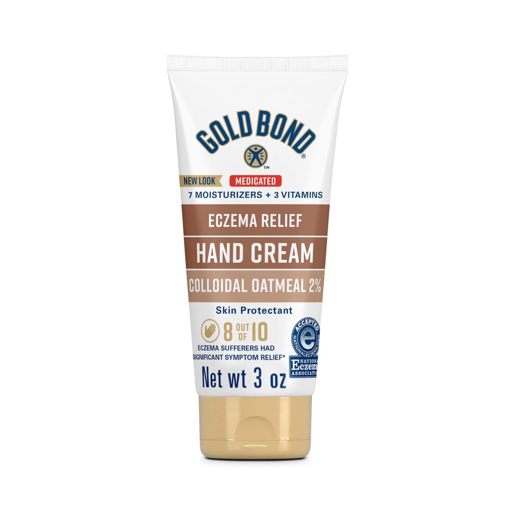 Gold Bond Medicated Eccema Relief krema za roke, 3 oz., Skin Protectant krema z 2% koloidno ovseno kašo