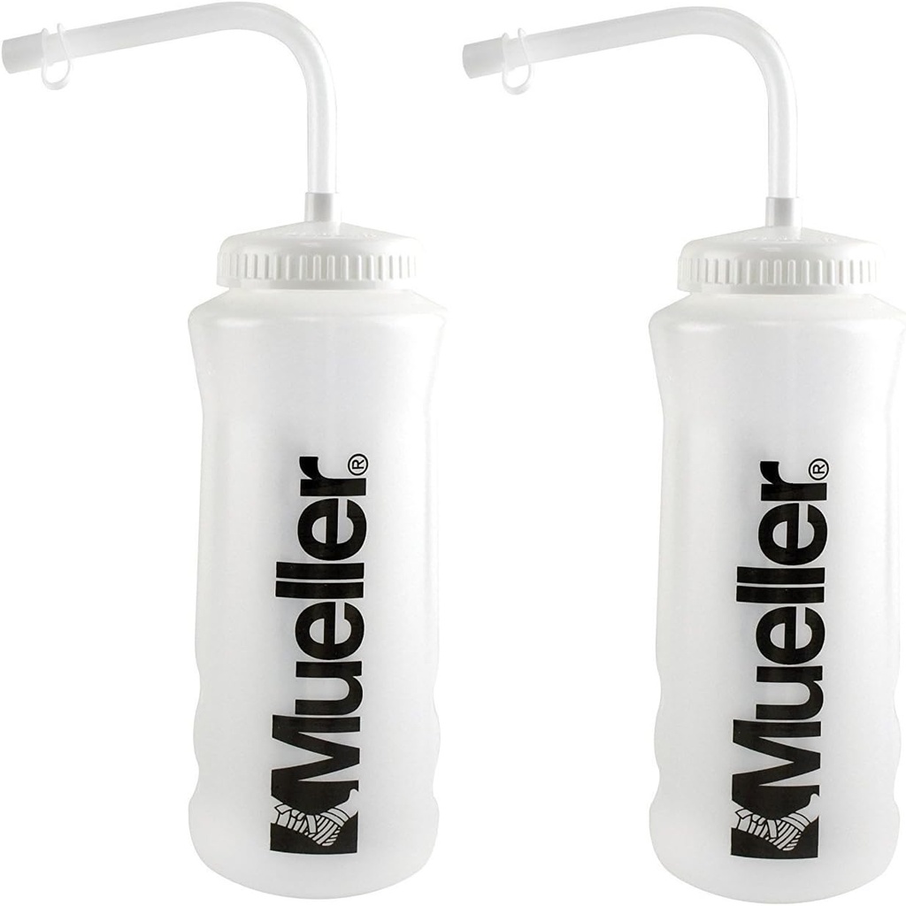 Mueller Quart steklenica w/Straw, naravne barve w/ črne črke (2-Pack)