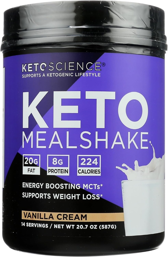 Keto Science Vanilla Cream Ketogene Prehransko stresanje dodatek, Paleo prijazno, 20.7 Ounces (Pack z 1)
