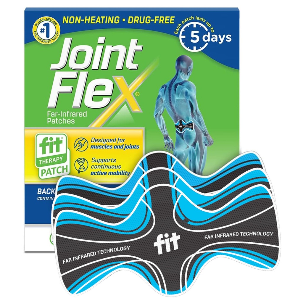 JointFlex FIT terapija Daleč Infrardeči obliž za spodnji del hrbta, podpira stalno aktivno mobilnost, do 5 dni/Patch, sintetična, vodoodporna, neogrevanje, brez zdravil-3 Pack, 7,87"x 3,93"