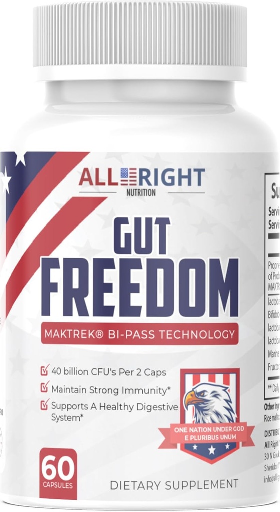 Gut Freedom - Probiotik za zdravje Gut - 40 milijard CFU - 60 kapsul