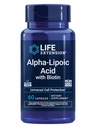 Life Extension Alpha-Lipojska kislina z biotinom, za zaščito celic, univerzalni antioksidant za zdravje jeter in živcev, brez glutena, ne-GMO, 60 kapsul