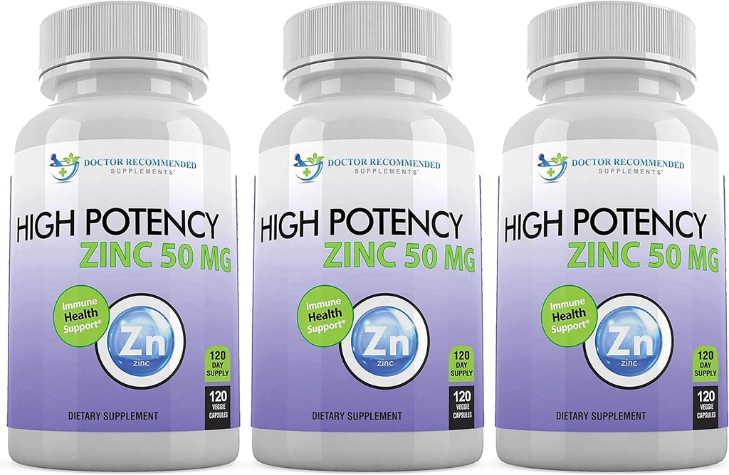 Cink 50mg - Cinkov pikolinat Imunska zdravstvena podpora Dopolnilo 360 Veggie kapsule za odrasle in otroke Vitamin, dobro Absorbirana visoka moč čistega cinka dopolnila - 50mg na postrežbo