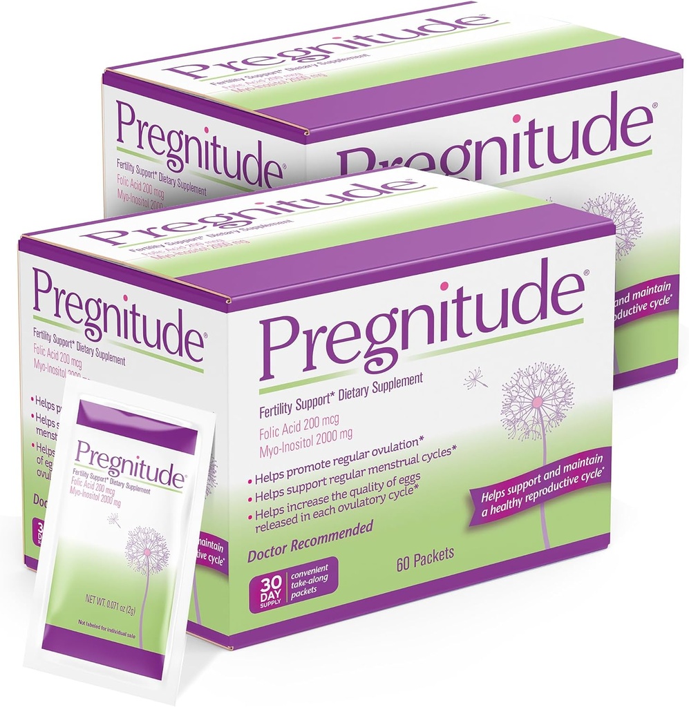 Pregnitude Podpora reprodukcije plodnosti - pomaga spodbujati redno ovulacijo - Menstrualne cikluse, in povečanje kakovosti jajc - 60 dnevna dobava 120 paketov
