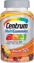 Centrum MultiGummies Odrasli (120 Count, Natural Cherry, Berry, Orange Flavor) Multivitamin/Multimineral Supplement Gumies, Vitamini B12, D, E, Starost 50+