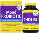 InnovixLabs Choline & Mood Probiotic Bundle Choline Bitartrate 550mg (100 kapsul) Mood Probiotic (60 kapsul). Podpira spomin, razpoloženje, zdravje možganov in krepitev kognitivne.*