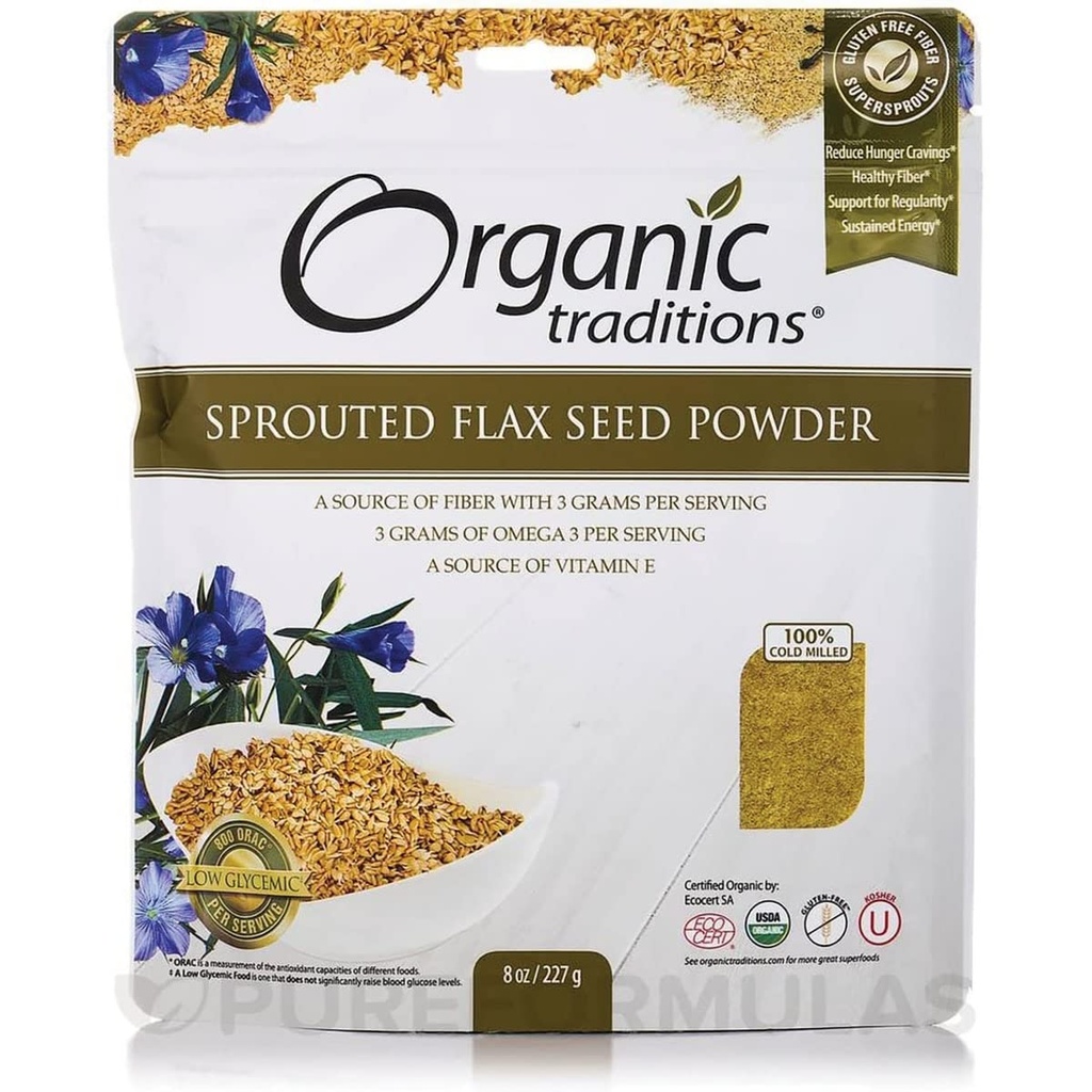 Preluknjani lan Golden Organic Traditions 8 oz Bag
