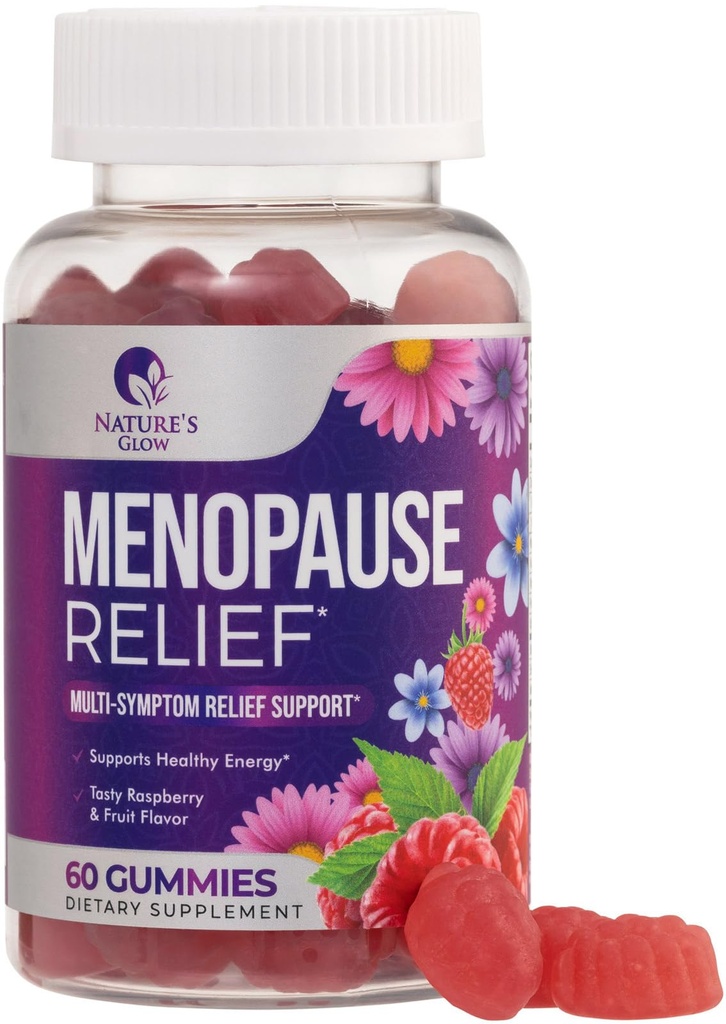 Menopause dodatek za ženske - popolna multi-Benefit Menopause Relief Gummy za blage vroče Flashe & nočno potenje, naravno ravnovesje in energijska podpora, Menopausal Vitamini, Non-GMO - 60 Gummies