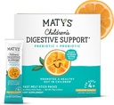Matis Otroška prebavna podpora, Prebiotik & Probiotic Powder Packs za otroke Prebavljivo zdravje, Starost 4 Let +, Super Orange Flavor, Brez dodanega sladkorja, Gluten brezplačno, Hitra talina, 30 enotnih serv paketi