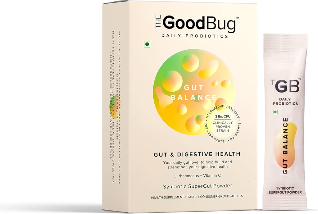 Gut Health & Immuniteta Probiotik za moške in ženske, močna digestiv in imuniteta podpora Gut Balance dodatek palico - Probiotiki + Inulin + Vitamin C 3Bn CFU klinično dokazano sevi - 30 dni paket