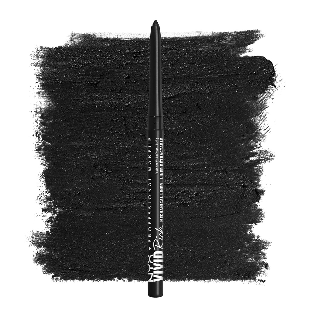 NYX PROFESSIONAL MAKEUP Mehanski svinčnik za oči,Vivid Bogata mehanska, kremasto zložljive Eyeliner - Vedno Onyx, Black Eyeliner