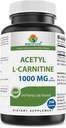 Brieofood Acetil L-karnitin 1000 mg na odmerek 240 kapsul. Gluten-free, ne-GMO.