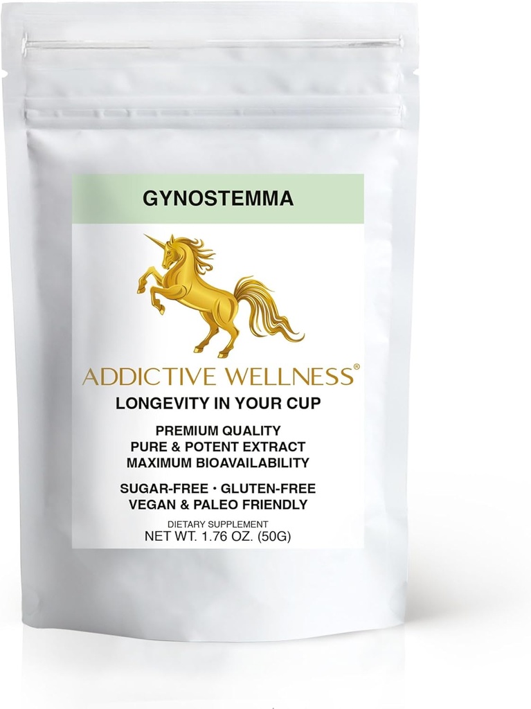 Addictive Wellness Gynostemma Leaf Extract Powder - Pure & Potent Jiaogulan Adaptogen za energijo, 1 Packet