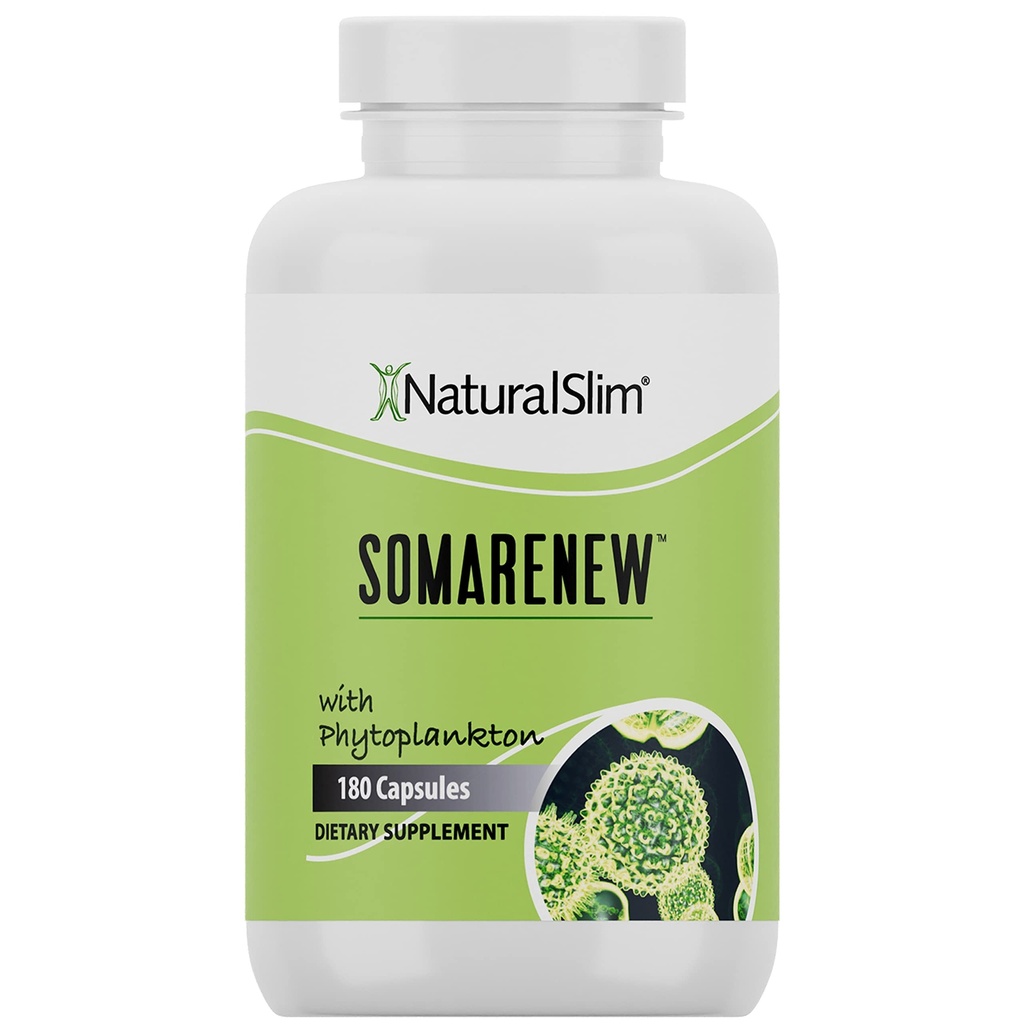 Somarenew Presnova Booster, Gut Cleanse, Energy Support & Full Body Cleanse Supplement with Marine Phytoplankton (Omega 3) & Black Fulvic Acid Superfood - 180 Zelenjavne kapsule