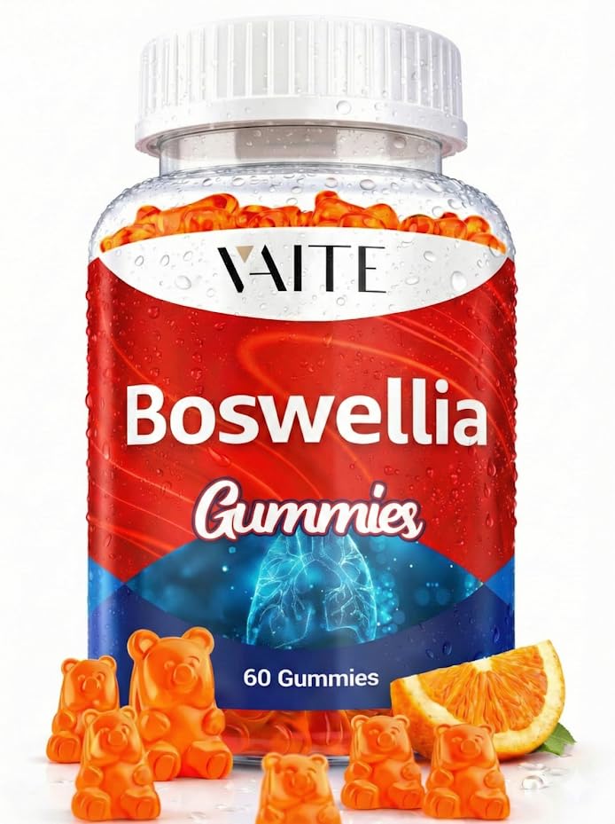 VAITE Boswellia Serrata Extract Gumies 1200mg – Skupna podpora dodatek z indijskim Frankincense, boswellinska kislina, in Botanični Resin Extract, vegetarijanec za ženske in moške, Ne-GMO, Gluten-free