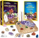 NACIONALNI GEOGRAFSKI Mega Gemstone Dig Kit – Kopanje 15 Real Gemstones in kristali, Znanstveni komplet za otroke, Gem Kopanje Kit, Darilo za dekleta in fante, Rudarski Kit, Rock zbirka