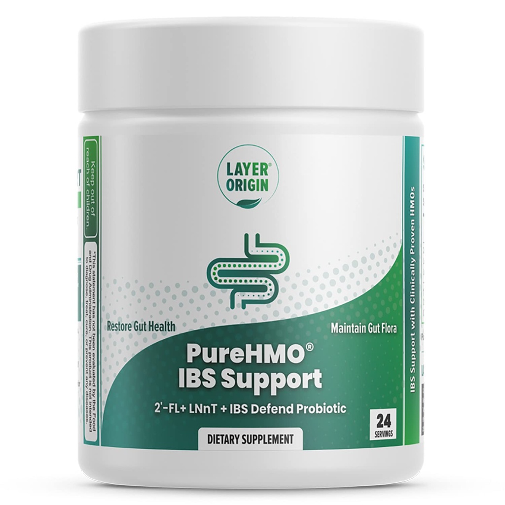 Layer Origin PureHMO IBS Podpora - Klinično preizkušen Super Prebiotik + Probiotik za IBS - Okrepiti Gut ovire in obnoviti vaše funkcije Gut