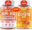 NEVISS 2Pack Vitamin ADK z B12 Gummies + 1Pack CoQ10-250mg Polni gumiji