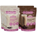 Blender Bombe Bomb Co. Bomb Rastline Protein, Chocolate & Vanilla Protein Powder z 21g proteini, aminokisline, nič sladkorja, Pea Protein, Kakav, Chia Semena, Vanilla & Monk Sadje, 60 Srvgs