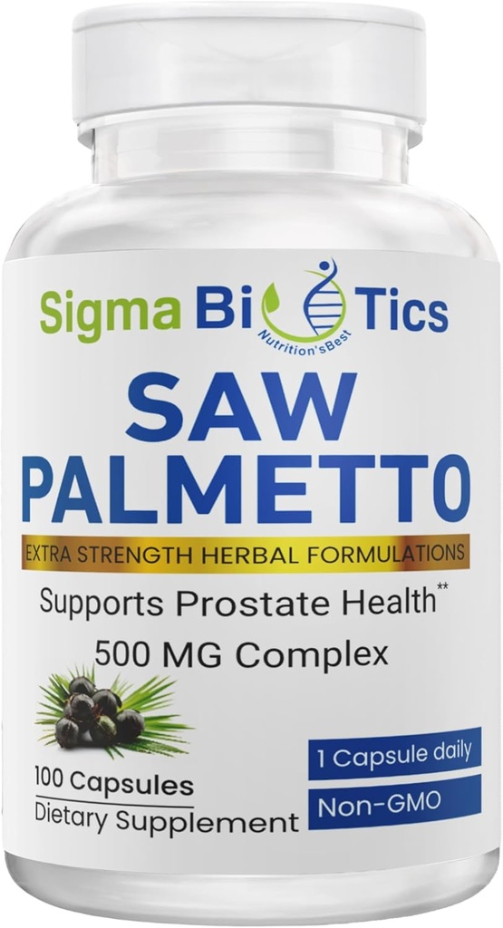 Saw Palmetto Supplement za moške - 500 mg s 45% ekstrakt - Prostata zdravje & Hormone Balance Podpora - Ne-GMO prehranska dopolnila za zdravje sečil - 100 kapsul