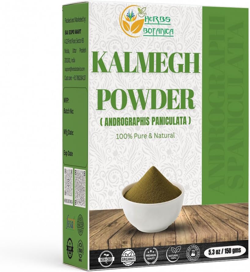 Zelišča Botanica Kalmegh Powder 100% Pure Andrographis Paniculata (zeleni Chiretta Herb) za zeliščno uporabo – fino zmlet Andrographis Powder 5.3 oz Pack