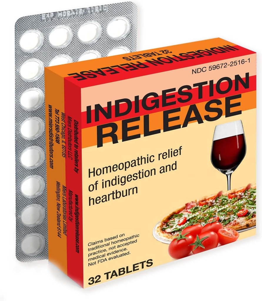 Miers Lab prebavne motnje Relief kapsule, homeopatske tablete za lajšanje zgage, varna in učinkovita, hitro ukrepanje, 32 tablete