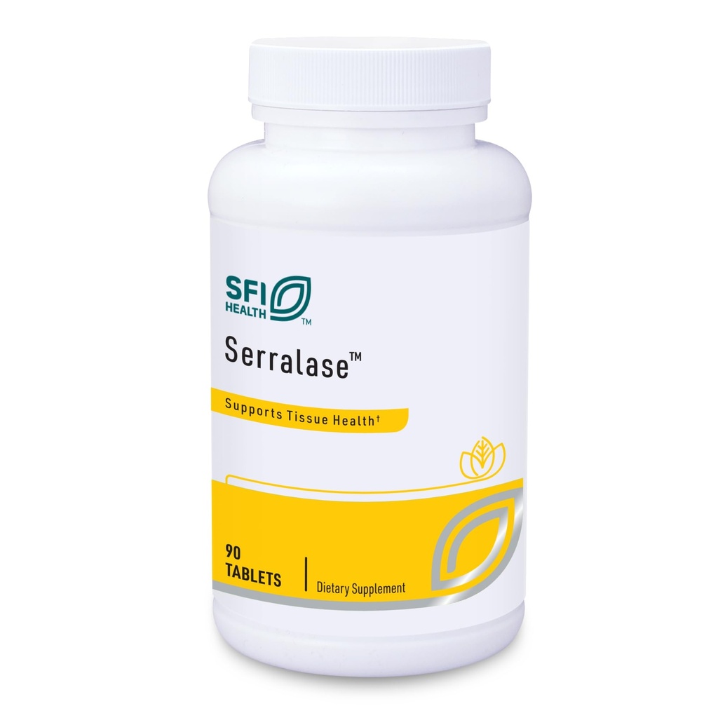 Klaire Labs SFI Health Serralase - vegetarijanska proteolitična encimska mešanica s Serratio Peptidase & Bromelain za prebavljanje, pridobljena iz Papaya & Ananapple, Hypoallergenic (90 enteričnih tablet)