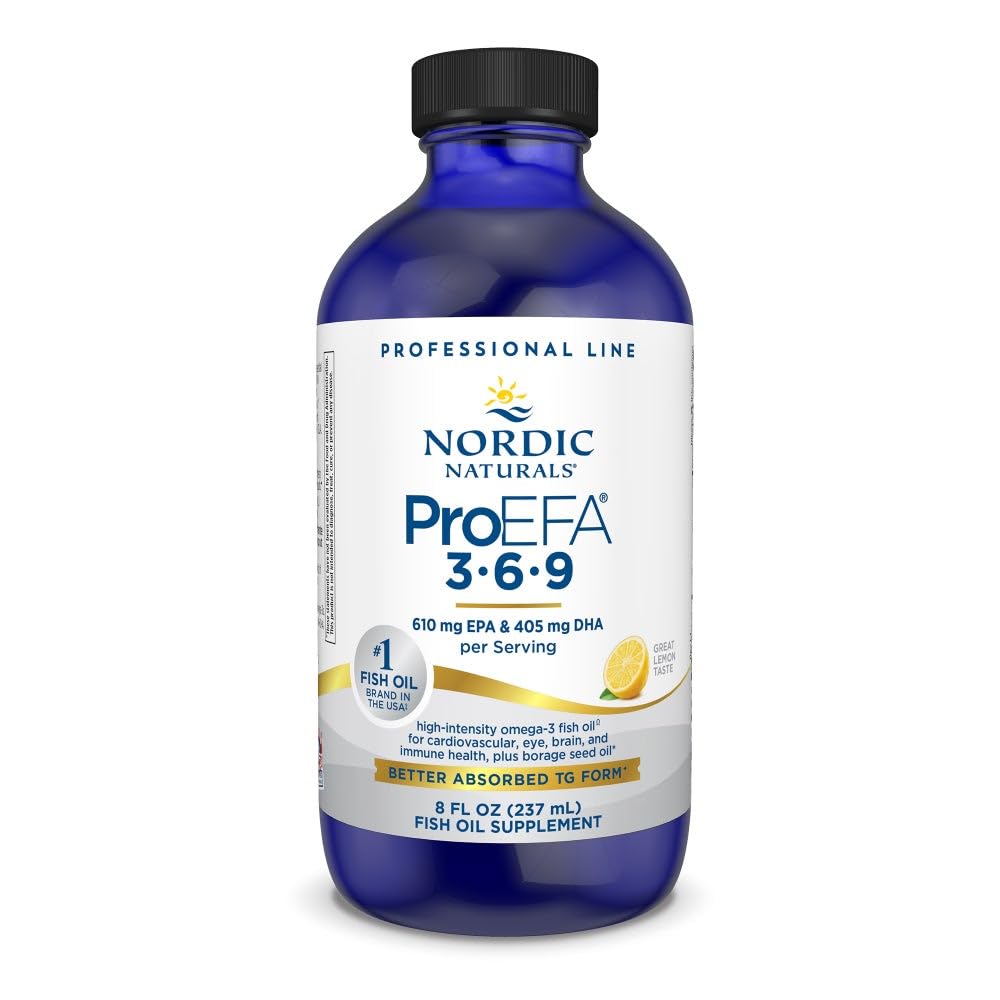 Nordic Naturals ProEFA 3-6-9, Lemon Flavor - 8 oz - 1270 mg Omega-3 - EPA & DHA z dodano GLA - zdravo kožo, kognicijo, & Pozitivni razpoložen - Non-GMO - 48 Servings