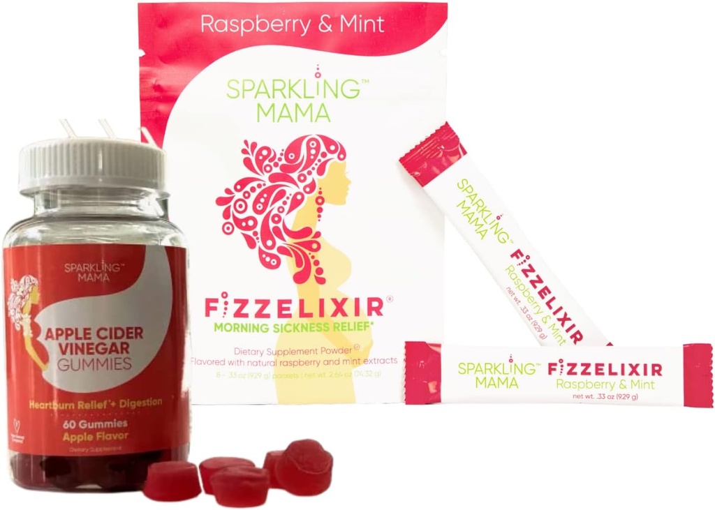 Sparkling Mama's Jutranja bolezen Relief ~ Malina Mint, 8 Count in Apple Cider kisarjev 