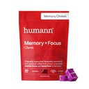 HumanN SuperBeets Možganski dodatki za spomin in fokus žveči, mentalna budnost, klinično študirani nootropiki, Resveratrol dodatek Plus pese koren powder, borovnice Granatna aroma, 30 Count
