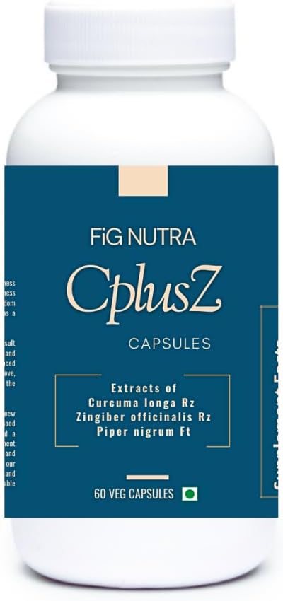 FiG Nutra je CPlusZ: visoka moč kurkumin s črno papriko in ingver ekstrakti – Izboljšana formula za skupno in metabolično in antioksidantno podporo – 60 Veg Caps
