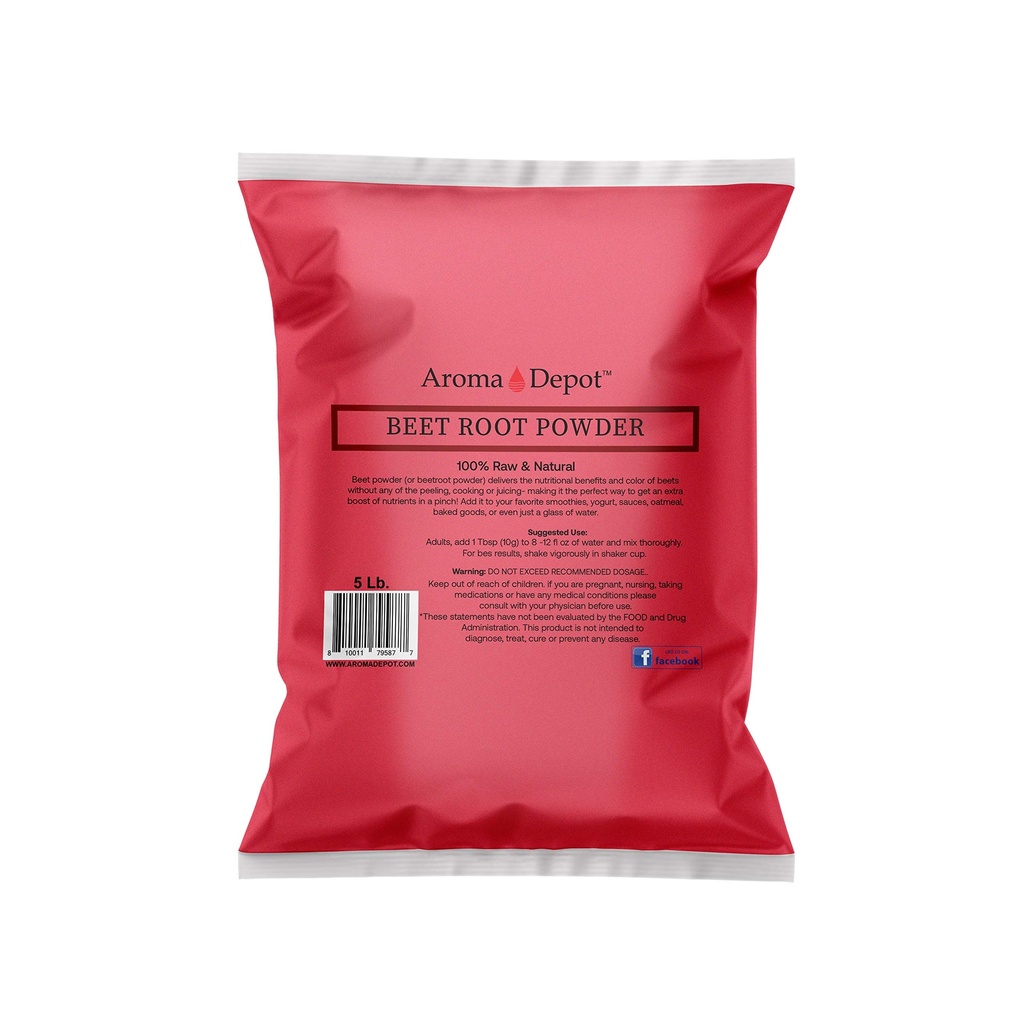 Beet Root Powder 5 lb. by Aroma Depot Raw & Non-GMO I Vegan & Gluten Prost I Dutric Oxide Booster I Boost Stamina in povečuje energijo I I imunski sistem Booster I 100% naravni