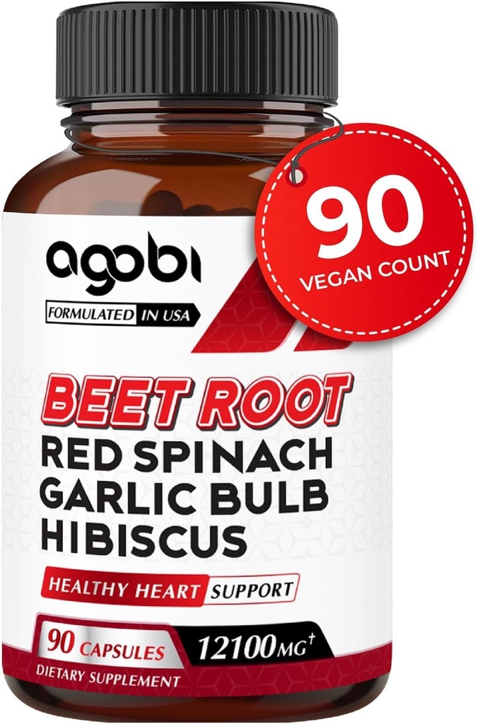 5 v1 korenske kapsule sladkorne pese - dodane z rdečo špinačo, organsko čebulo, Hibiscusom in črnim poprom - podpora za proizvodnjo energije, imunski sistem in prebavno zdravje - 90 veganskih kapsul