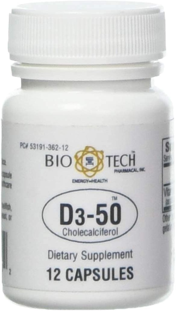 Biotech Pharmacal Vitamin D3 (D3-50 50k i.e., 12 števk)