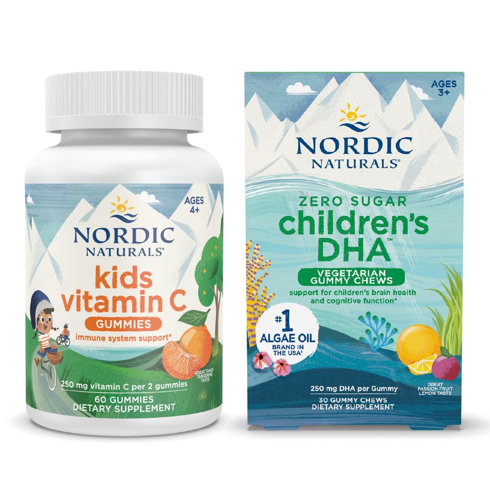 Nordic Naturals Starter Pack - otroški DHA Veg Gummy Chews in otroci Vitamin C Gumies