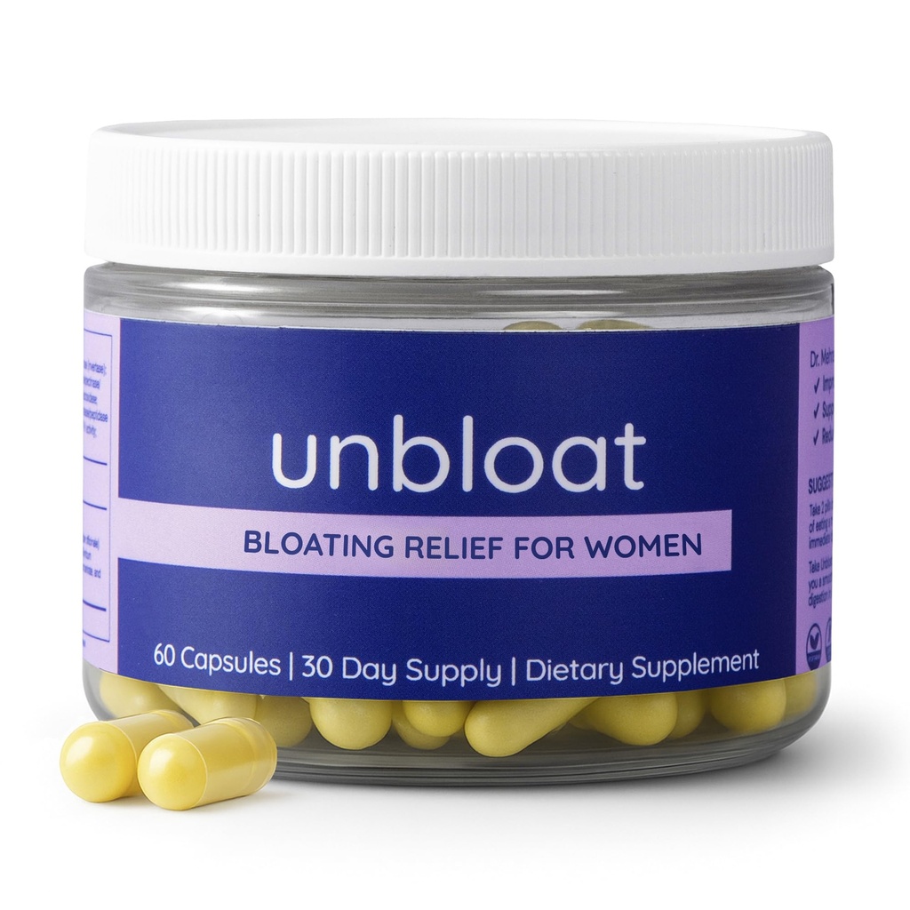 Anti-Bloat tablete za ženske - Bloating Relief za ženske & Prebavna podpora dodatek - Izboljša Gut zdravje - Brez Bloat Formula s prebiotiki in probiotiki - Razbremenjevanje dopolnil - 60 Count