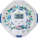 SenerKare 28-dnevni avtomatski Dispenzer tablet z Alarm & Alzheimerjeva nega, Medication Organizator w/Easy-Read LCD zaslon, Zvok & Luč & Ključna opozorila za zdravila, Vitamini, Dopolnila, Clear Lid