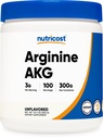 Nutricost Arginin AKG Powder 300 Grams (AAKG) - 3G na Serving & 100 Servings - Pure Arginin Alpha Ketoglutarat