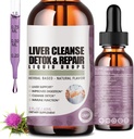2 Pack Jetrna čistila Detox & Popravila Tekočih kapljic z mlekom osat, Artichoke Extract, Jetrna dopolnila za čiščenje jeter & Detox, Antioksidant, Prebavna podpora,Vegan - 4 Fl Oz