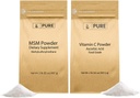 PURE ORIGINAL SESTAVINE Vitamin C Powder & metilsulfonilmetan MSM Powder Bundele, (2 lb) Vedno čista, prehranska dopolnila